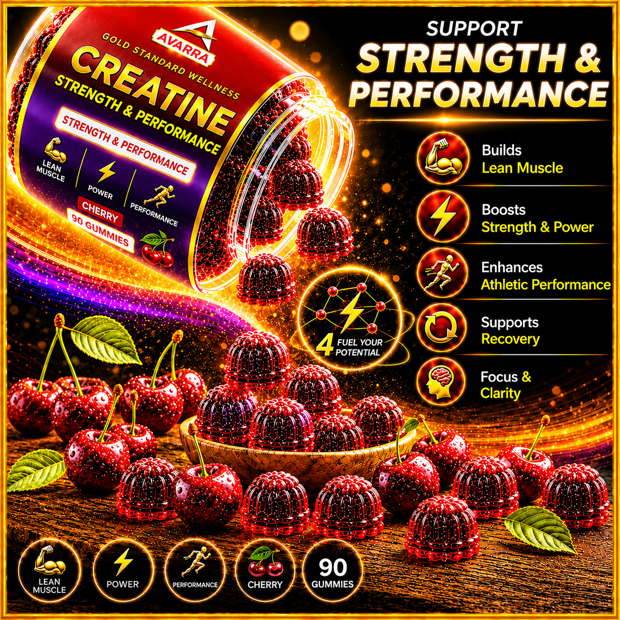 Creatine Gummies Cherry - 90 pcs.