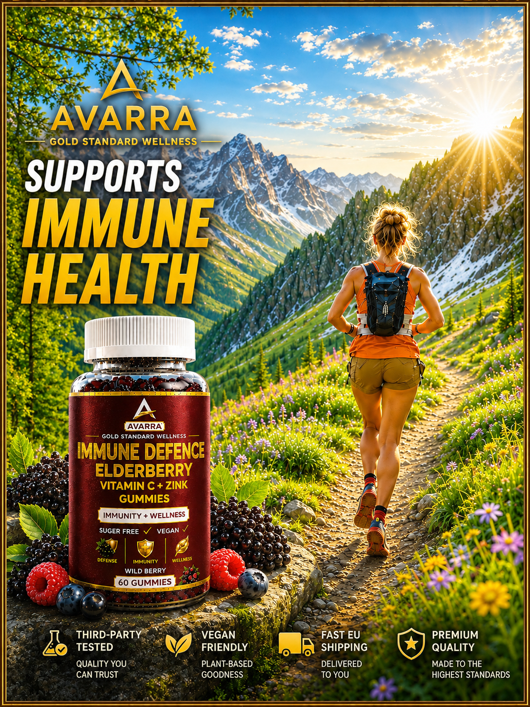 🛡️ Elderberry + Vitamin C + Zinc Gummies