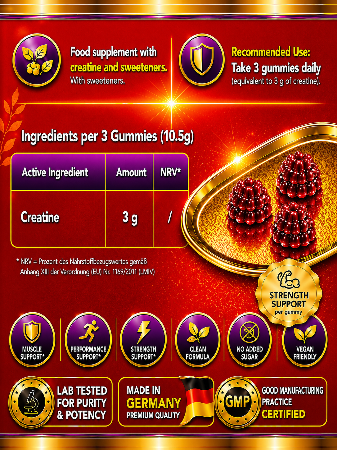 Creatine Gummies Cherry - 90 pcs.