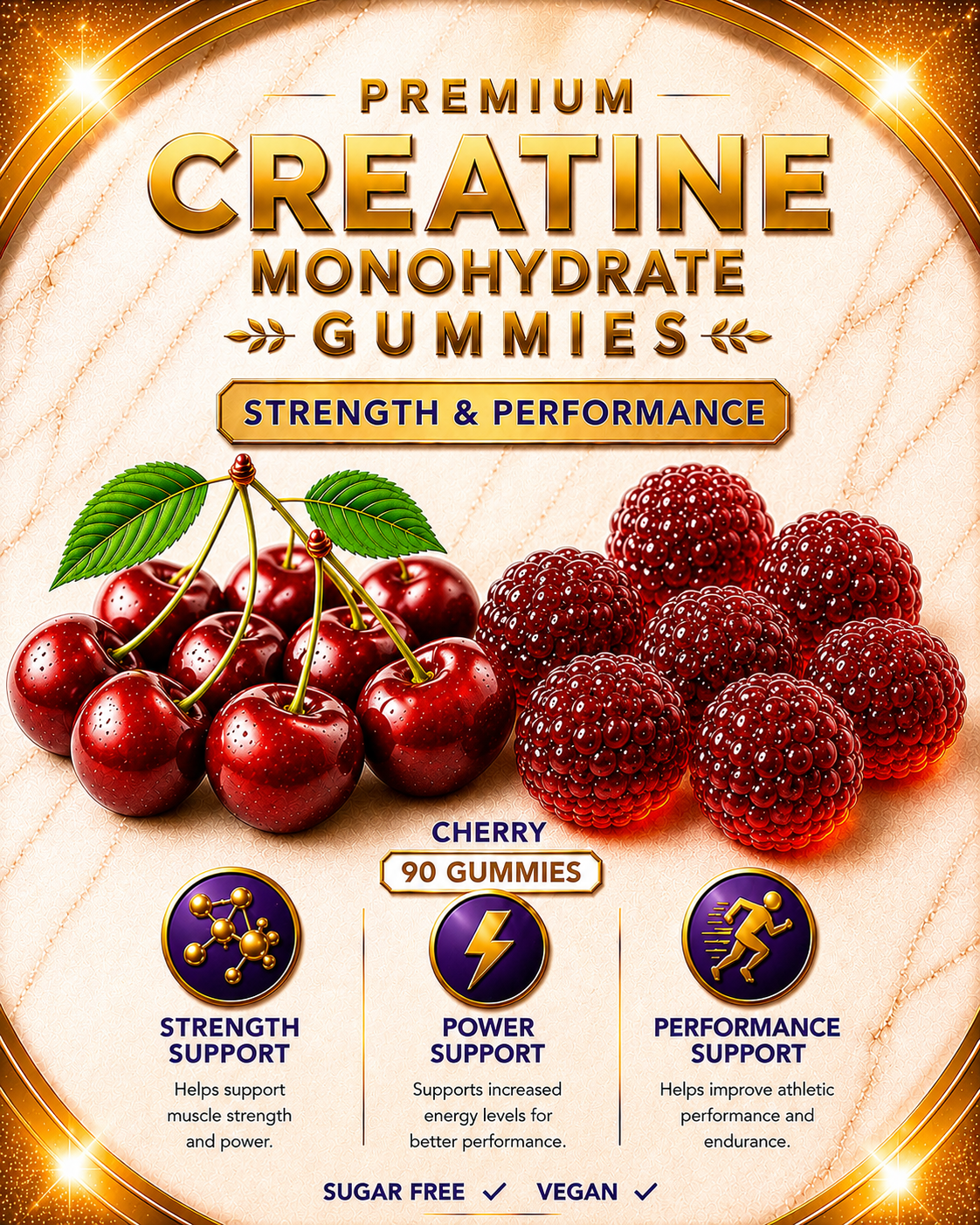 Creatine Gummies Cherry - 90 pcs.