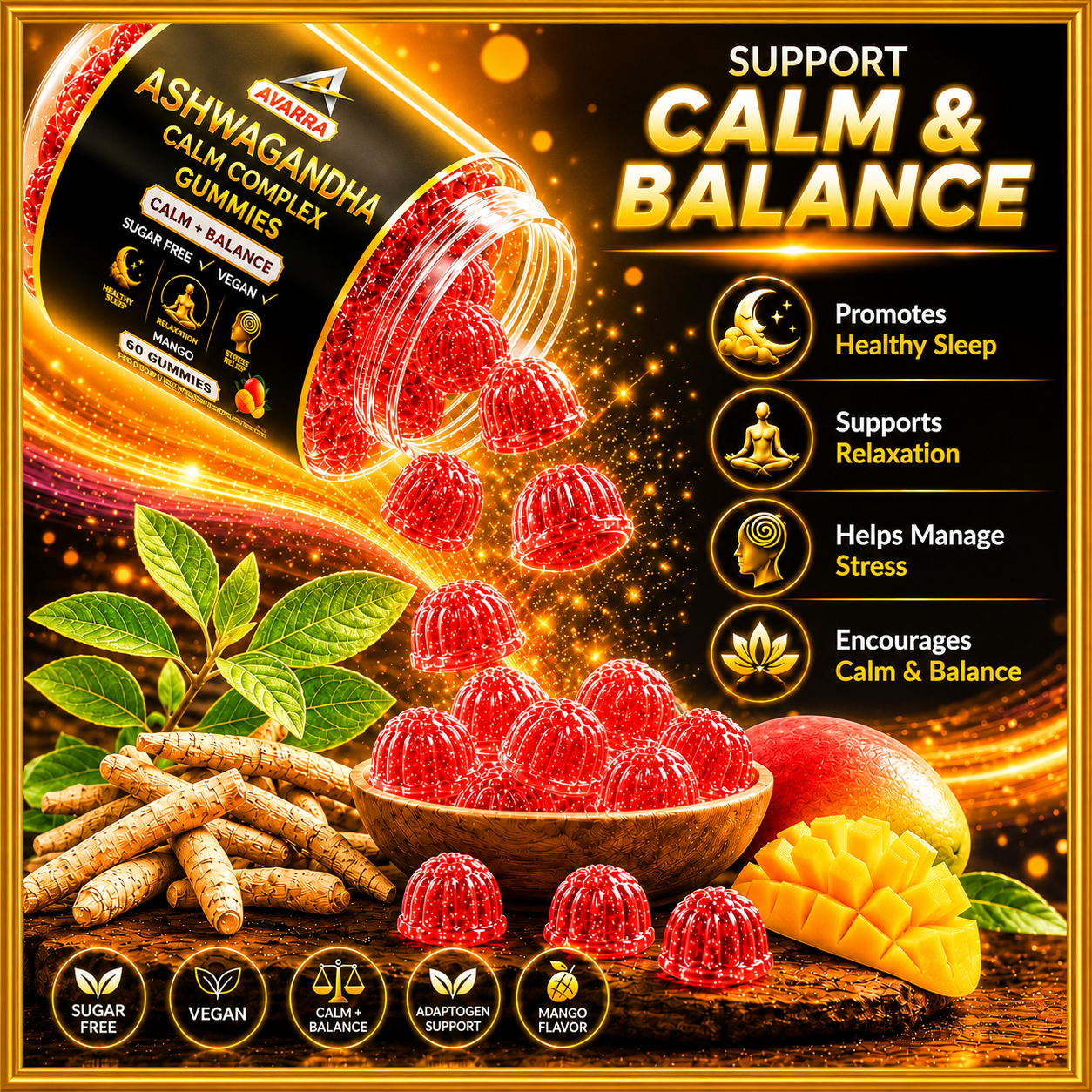 Ashwagandha + Vitamin B6 Gummies - 60 pcs.