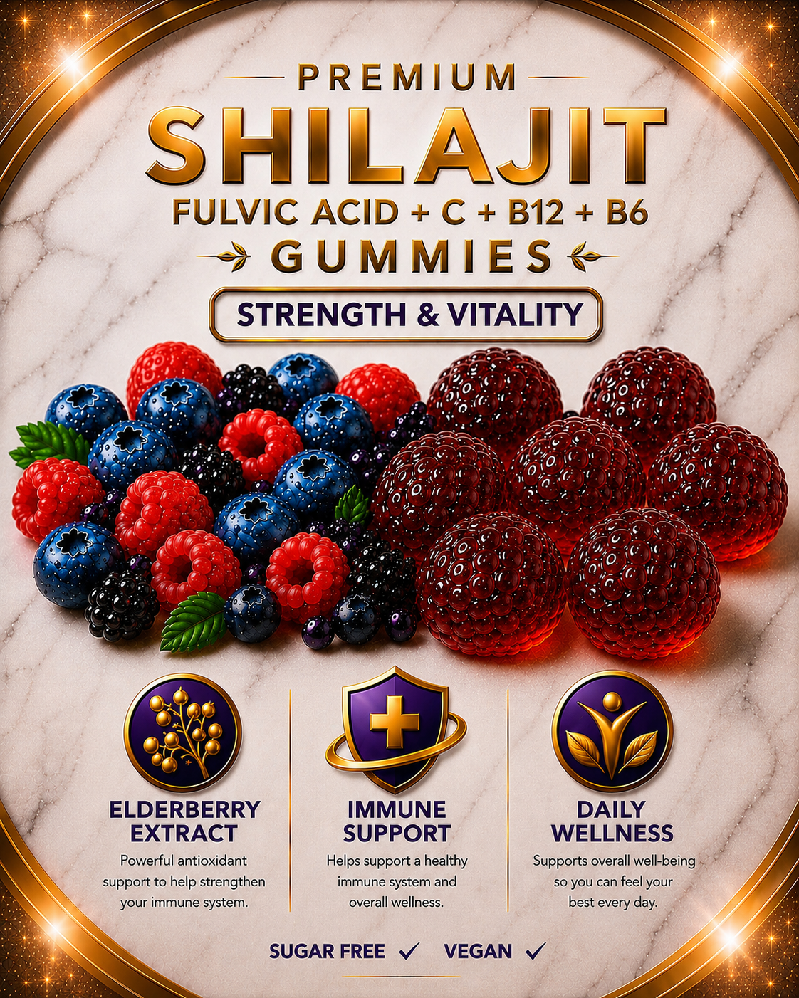 💪Premium Shilajit Gummies 1000 + Vitamin C, B6 & B12